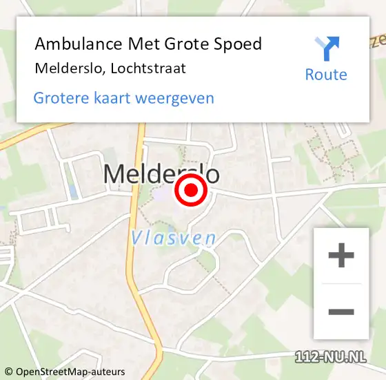 Locatie op kaart van de 112 melding: Ambulance Met Grote Spoed Naar Melderslo, Lochtstraat op 6 februari 2015 13:39