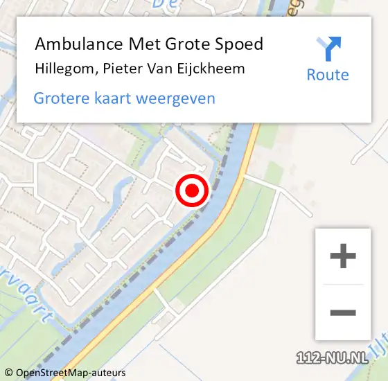 Locatie op kaart van de 112 melding: Ambulance Met Grote Spoed Naar Hillegom, Pieter Van Eijckheem op 29 oktober 2013 02:26