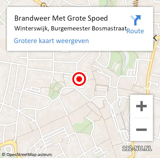 Locatie op kaart van de 112 melding: Brandweer Met Grote Spoed Naar Winterswijk, Burgemeester Bosmastraat op 6 februari 2015 14:12