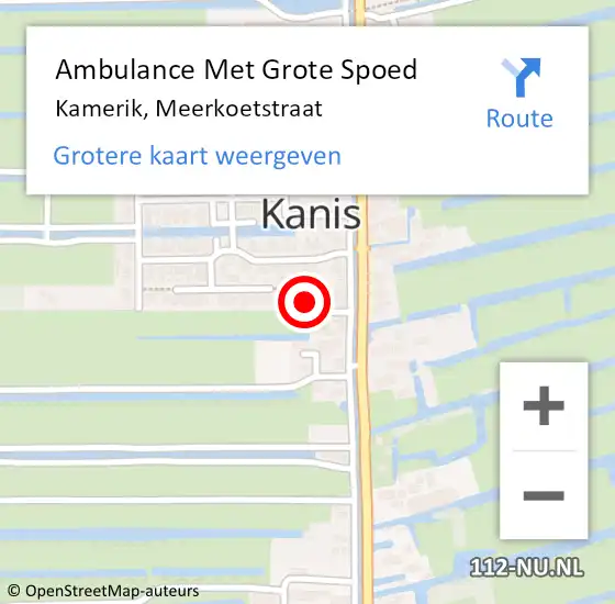 Locatie op kaart van de 112 melding: Ambulance Met Grote Spoed Naar Kamerik, Meerkoetstraat op 29 oktober 2013 02:36