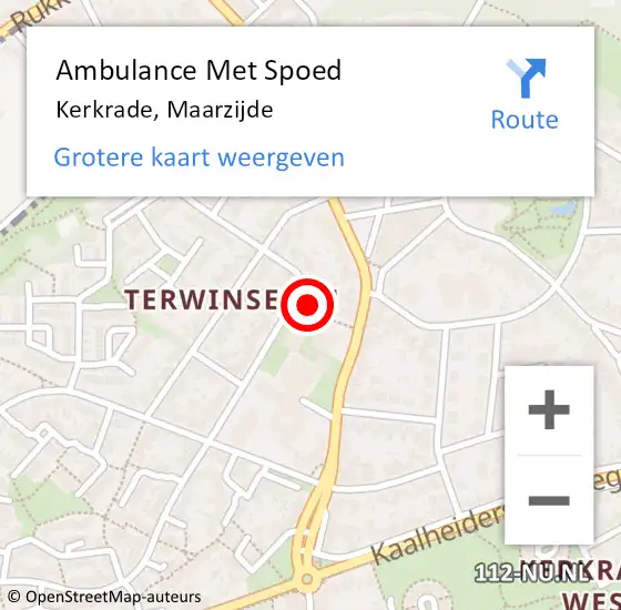 Locatie op kaart van de 112 melding: Ambulance Met Spoed Naar Kerkrade, Maarzijde op 6 februari 2015 14:50