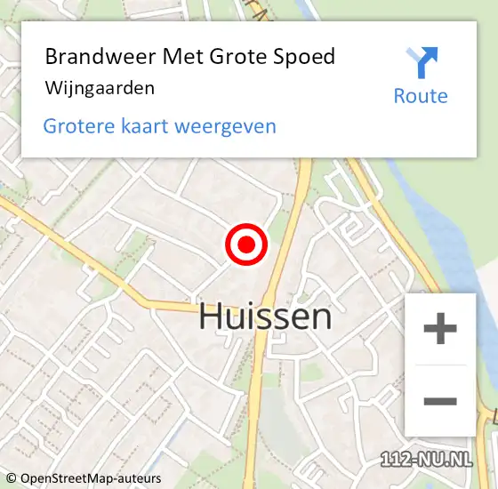 Locatie op kaart van de 112 melding: Brandweer Met Grote Spoed Naar Wijngaarden op 6 februari 2015 16:34