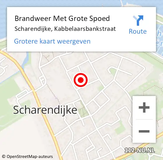 Locatie op kaart van de 112 melding: Brandweer Met Grote Spoed Naar Scharendijke, Kabbelaarsbankstraat op 6 februari 2015 16:38