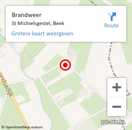 Locatie op kaart van de 112 melding: Brandweer St Michielsgestel, Beek op 6 februari 2015 16:48