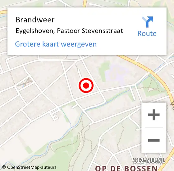 Locatie op kaart van de 112 melding: Brandweer Eygelshoven, Pastoor Stevensstraat op 29 oktober 2013 03:53