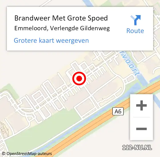 Locatie op kaart van de 112 melding: Brandweer Met Grote Spoed Naar Emmeloord, Verlengde Gildenweg op 6 februari 2015 17:34