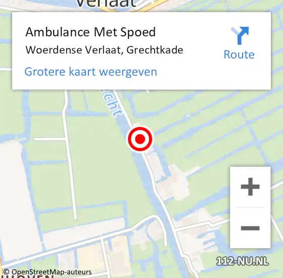 Locatie op kaart van de 112 melding: Ambulance Met Spoed Naar Woerdense Verlaat, Grechtkade op 6 februari 2015 18:13