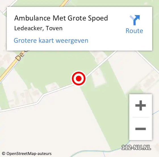 Locatie op kaart van de 112 melding: Ambulance Met Grote Spoed Naar Ledeacker, Toven op 6 februari 2015 22:13