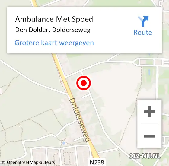 Locatie op kaart van de 112 melding: Ambulance Met Spoed Naar Den Dolder, Dolderseweg op 6 februari 2015 23:31