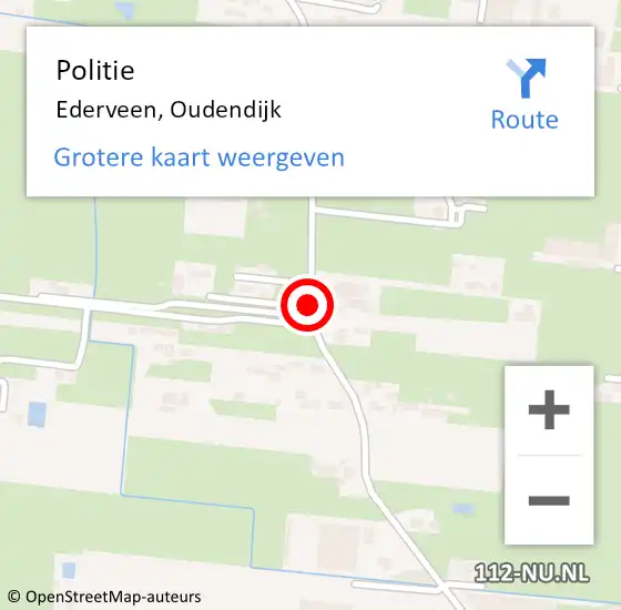 Locatie op kaart van de 112 melding: Politie Ederveen, Oudendijk op 6 februari 2015 23:40