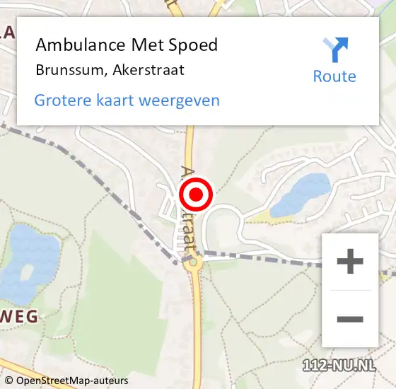 Locatie op kaart van de 112 melding: Ambulance Met Spoed Naar Brunssum, Akerstraat op 7 februari 2015 02:35