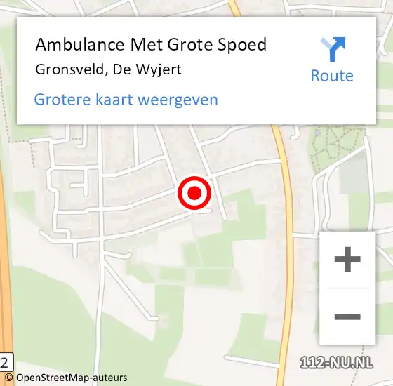 Locatie op kaart van de 112 melding: Ambulance Met Grote Spoed Naar Gronsveld, De Wyjert op 7 februari 2015 03:26