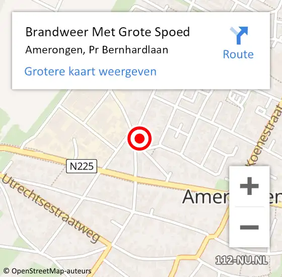 Locatie op kaart van de 112 melding: Brandweer Met Grote Spoed Naar Amerongen, Pr Bernhardlaan op 29 oktober 2013 06:51