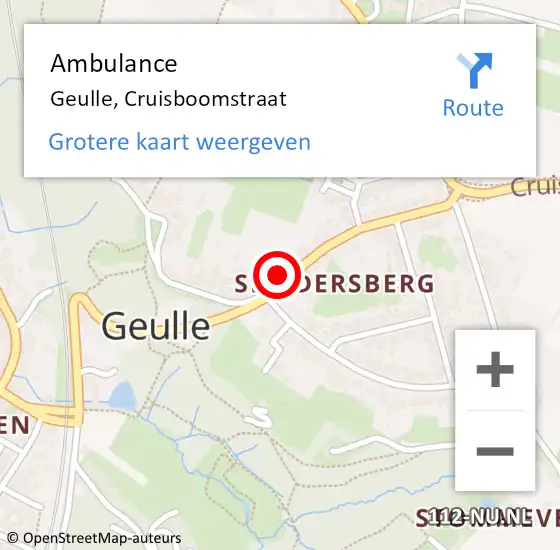Locatie op kaart van de 112 melding: Ambulance Geulle, Cruisboomstraat op 7 februari 2015 08:24