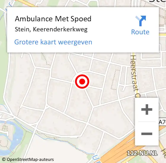 Locatie op kaart van de 112 melding: Ambulance Met Spoed Naar Stein, Keerenderkerkweg op 7 februari 2015 08:45