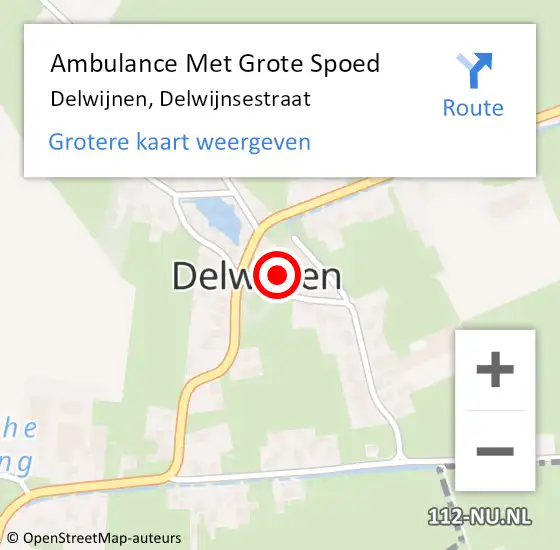 Locatie op kaart van de 112 melding: Ambulance Met Grote Spoed Naar Delwijnen, Delwijnsestraat op 7 februari 2015 09:19