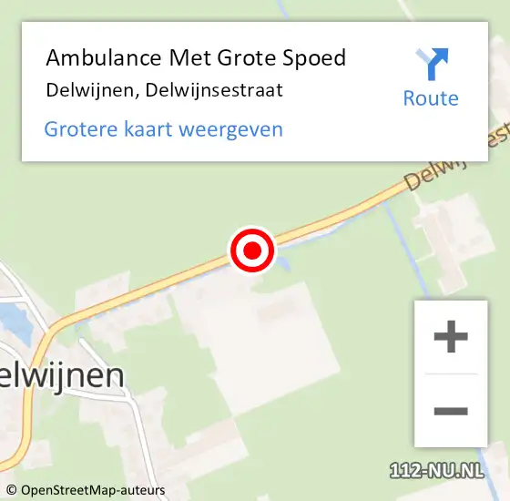 Locatie op kaart van de 112 melding: Ambulance Met Grote Spoed Naar Delwijnen, Delwijnsestraat op 7 februari 2015 09:21