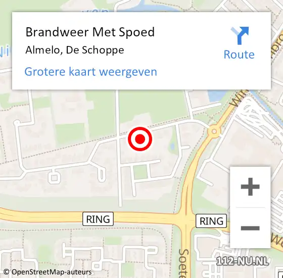 Locatie op kaart van de 112 melding: Brandweer Met Spoed Naar Almelo, De Schoppe op 29 oktober 2013 07:18