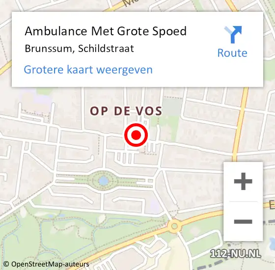 Locatie op kaart van de 112 melding: Ambulance Met Grote Spoed Naar Brunssum, Schildstraat op 7 februari 2015 11:07