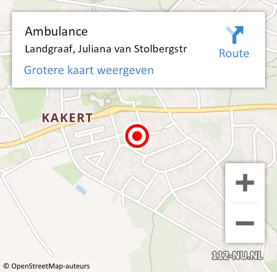 Locatie op kaart van de 112 melding: Ambulance Landgraaf, Juliana van Stolbergstr op 7 februari 2015 11:36