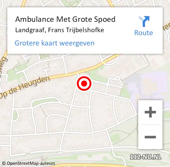 Locatie op kaart van de 112 melding: Ambulance Met Grote Spoed Naar Landgraaf, Frans Trijbelshofke op 7 februari 2015 11:39