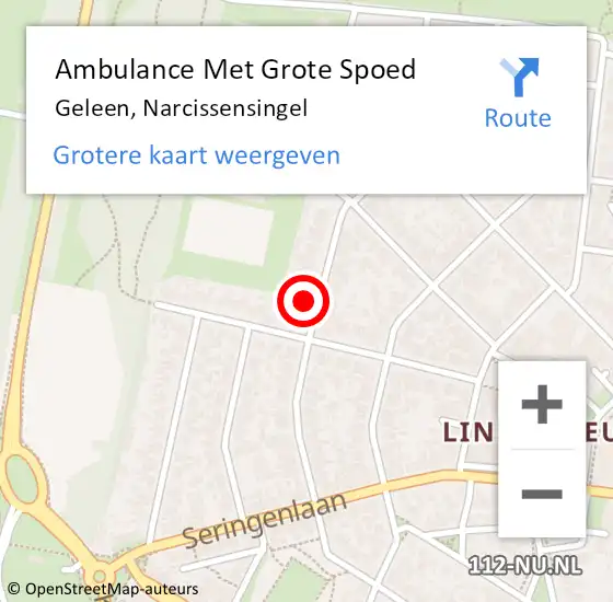 Locatie op kaart van de 112 melding: Ambulance Met Grote Spoed Naar Geleen, Narcissensingel op 7 februari 2015 11:46