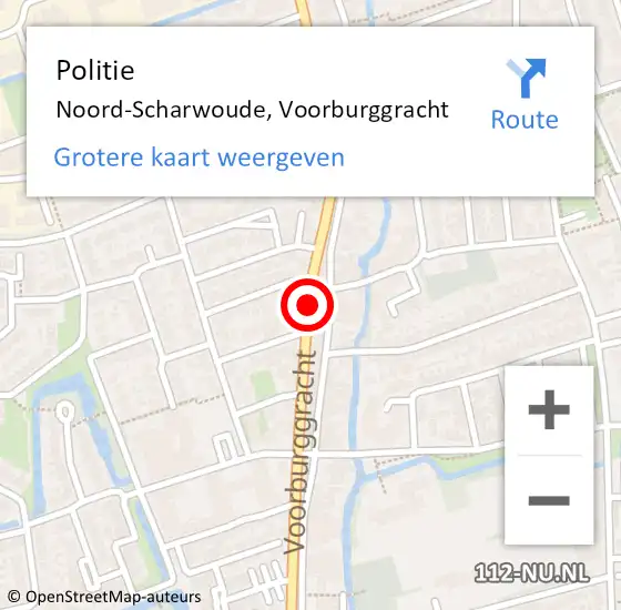 Locatie op kaart van de 112 melding: Politie Noord-Scharwoude, Voorburggracht op 7 februari 2015 12:35