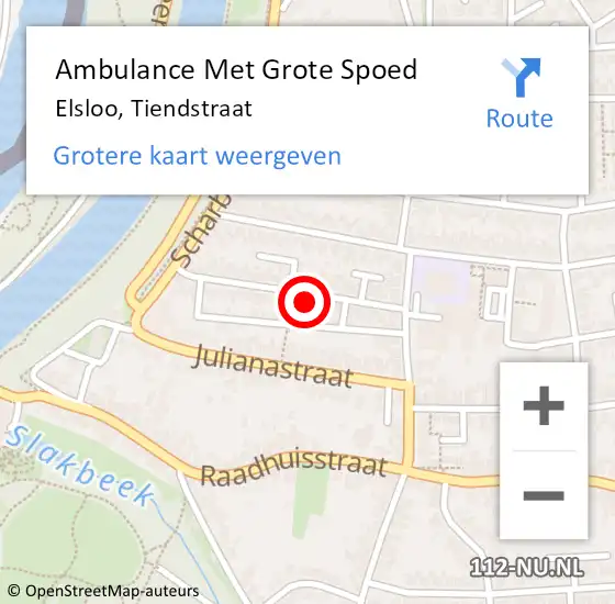 Locatie op kaart van de 112 melding: Ambulance Met Grote Spoed Naar Elsloo, Tiendstraat op 7 februari 2015 13:32