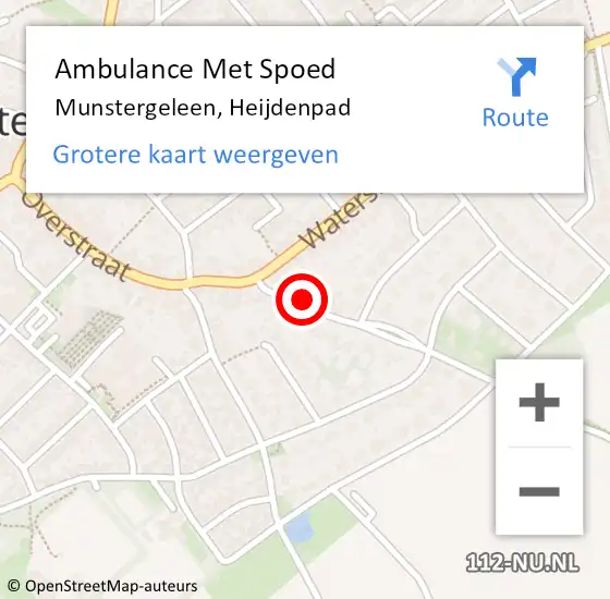 Locatie op kaart van de 112 melding: Ambulance Met Spoed Naar Munstergeleen, Heijdenpad op 7 februari 2015 13:48