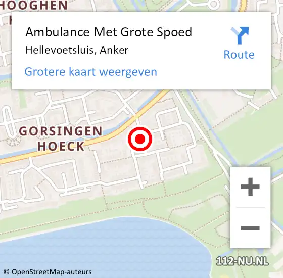Locatie op kaart van de 112 melding: Ambulance Met Grote Spoed Naar Hellevoetsluis, Anker op 7 februari 2015 14:09
