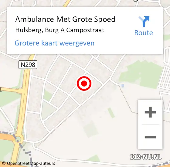 Locatie op kaart van de 112 melding: Ambulance Met Grote Spoed Naar Hulsberg, Burg A Campostraat op 7 februari 2015 15:05