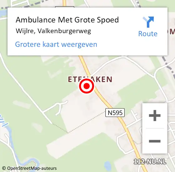 Locatie op kaart van de 112 melding: Ambulance Met Grote Spoed Naar Wijlre, Valkenburgerweg op 7 februari 2015 16:33