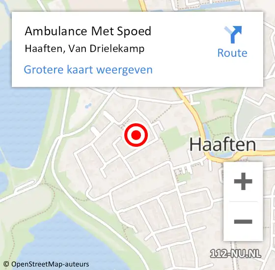 Locatie op kaart van de 112 melding: Ambulance Met Spoed Naar Haaften, Van Drielekamp op 7 februari 2015 16:41