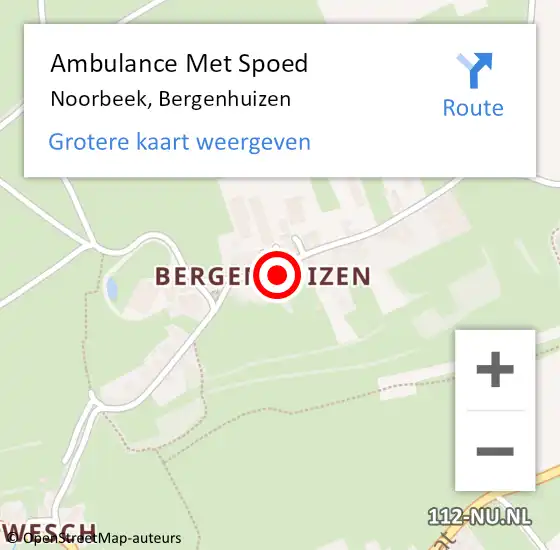 Locatie op kaart van de 112 melding: Ambulance Met Spoed Naar Noorbeek, Bergenhuizen op 7 februari 2015 17:53