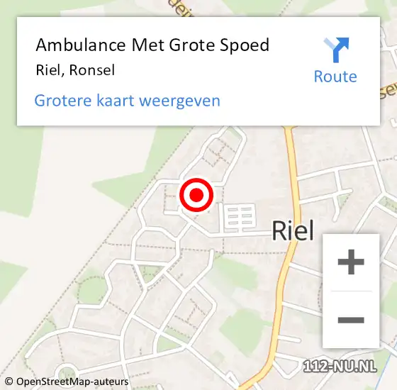 Locatie op kaart van de 112 melding: Ambulance Met Grote Spoed Naar Riel, Ronsel op 7 februari 2015 18:05