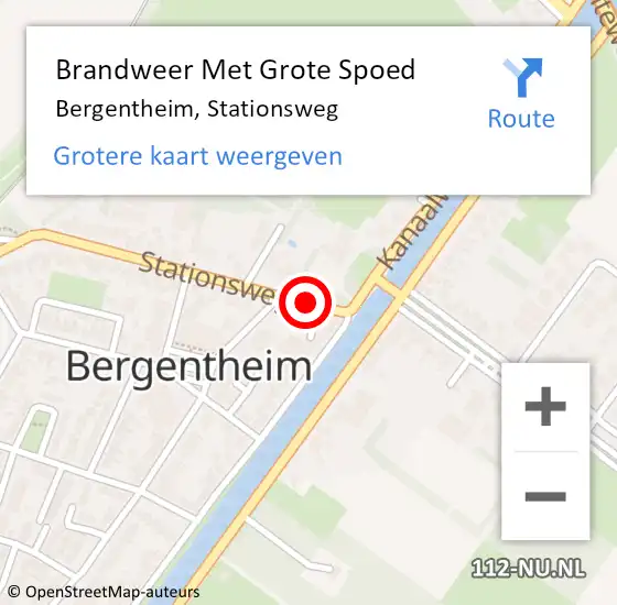 Locatie op kaart van de 112 melding: Brandweer Met Grote Spoed Naar Bergentheim, Stationsweg op 7 februari 2015 19:02