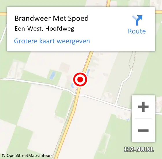 Locatie op kaart van de 112 melding: Brandweer Met Spoed Naar Een-West, Hoofdweg op 29 oktober 2013 08:20