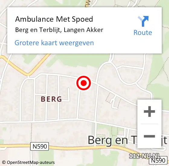 Locatie op kaart van de 112 melding: Ambulance Met Spoed Naar Berg en Terblijt, Langen Akker op 7 februari 2015 19:31