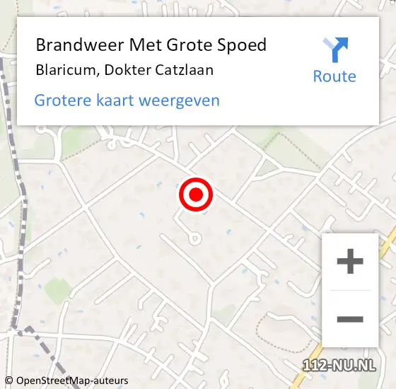 Locatie op kaart van de 112 melding: Brandweer Met Grote Spoed Naar Blaricum, Dokter Catzlaan op 7 februari 2015 19:48