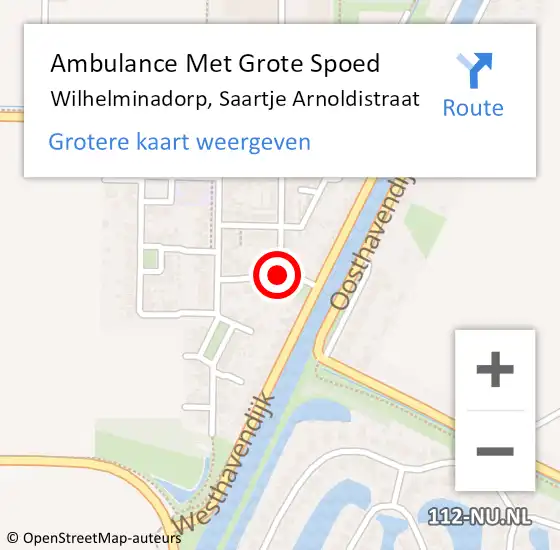 Locatie op kaart van de 112 melding: Ambulance Met Grote Spoed Naar Wilhelminadorp, Saartje Arnoldistraat op 7 februari 2015 20:07