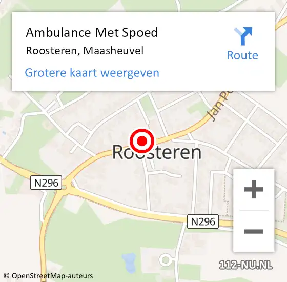 Locatie op kaart van de 112 melding: Ambulance Met Spoed Naar Roosteren, Maasheuvel op 7 februari 2015 20:17