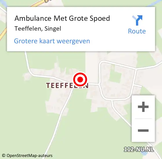 Locatie op kaart van de 112 melding: Ambulance Met Grote Spoed Naar Teeffelen, Singel op 7 februari 2015 21:28