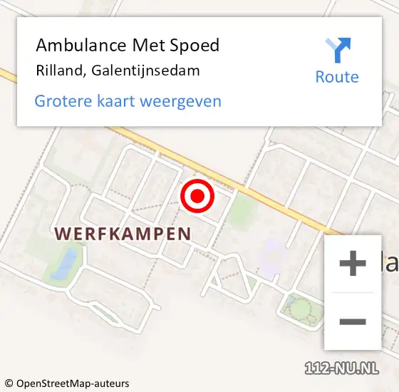 Locatie op kaart van de 112 melding: Ambulance Met Spoed Naar Rilland, Galentijnsedam op 7 februari 2015 21:37