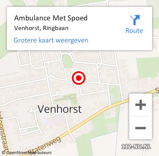 Locatie op kaart van de 112 melding: Ambulance Met Spoed Naar Venhorst, Ringbaan op 7 februari 2015 21:52