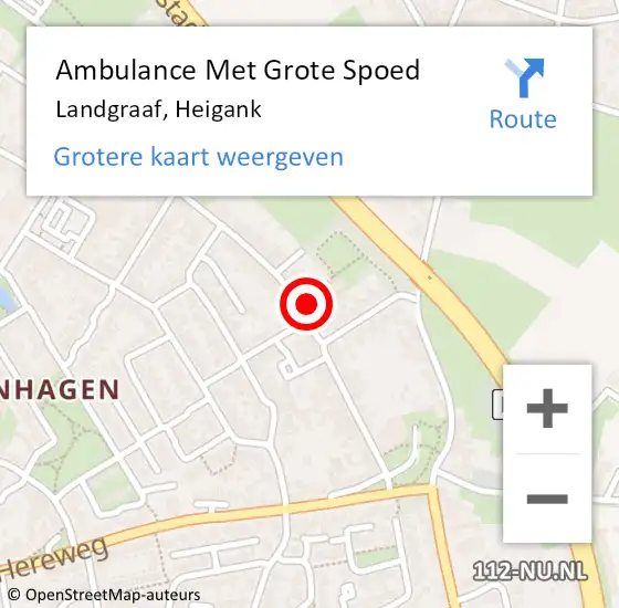 Locatie op kaart van de 112 melding: Ambulance Met Grote Spoed Naar Landgraaf, Heigank op 7 februari 2015 22:43