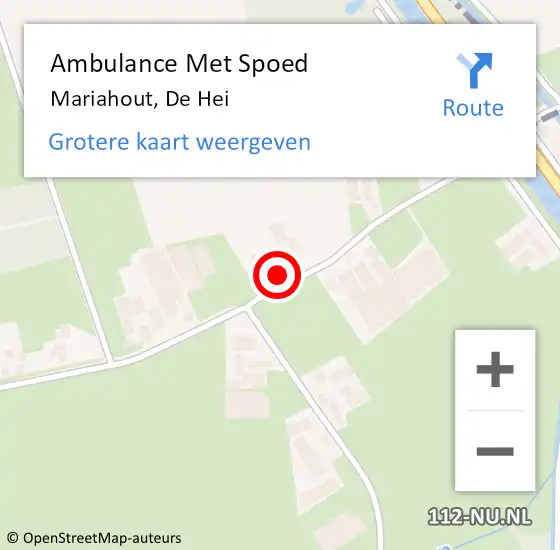 Locatie op kaart van de 112 melding: Ambulance Met Spoed Naar Mariahout, De Hei op 7 februari 2015 23:29