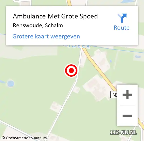 Locatie op kaart van de 112 melding: Ambulance Met Grote Spoed Naar Renswoude, Schalm op 8 februari 2015 00:49