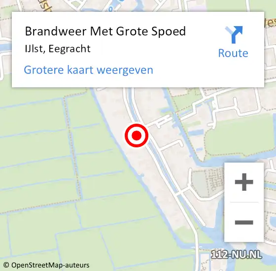 Locatie op kaart van de 112 melding: Brandweer Met Grote Spoed Naar IJlst, Eegracht op 8 februari 2015 02:27