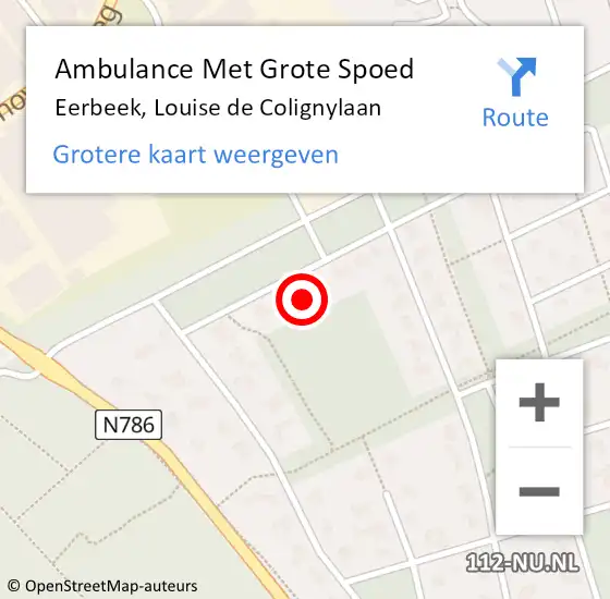 Locatie op kaart van de 112 melding: Ambulance Met Grote Spoed Naar Eerbeek, Louise de Colignylaan op 8 februari 2015 05:28