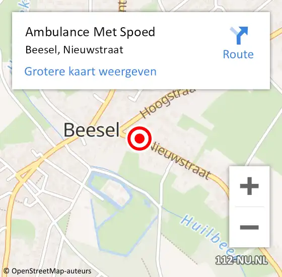 Locatie op kaart van de 112 melding: Ambulance Met Spoed Naar Beesel, Nieuwstraat op 29 oktober 2013 08:49